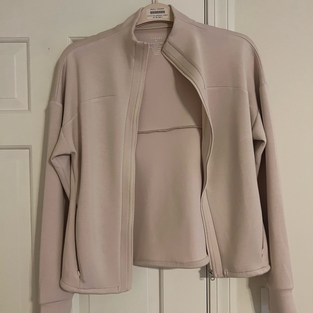 Varley Light Beige Bomber Jacket